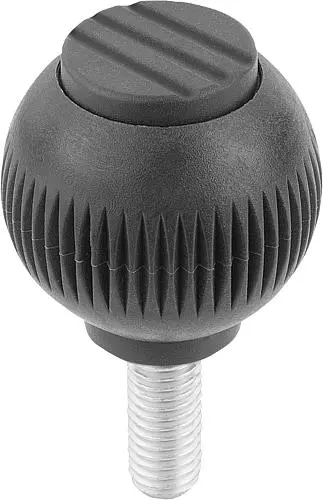 Produktfoto 1 von GRIFFKUGEL GR.2, D1=32 D=M08X20 BIOPOLYMER, SCHWARZGRAU RAL7021
