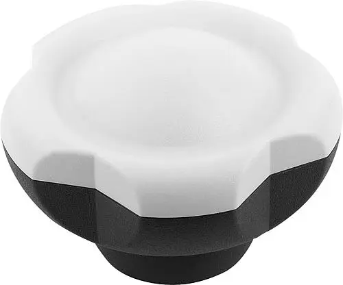 Produktfoto 1 von FÜNFSTERNGRIFF D1=63 D=M16 H=44, FORM:K, THERMOPLAST SCHWARZGRAU RAL7021, KOMP:STAHL, DECKEL:GRAU RAL7035