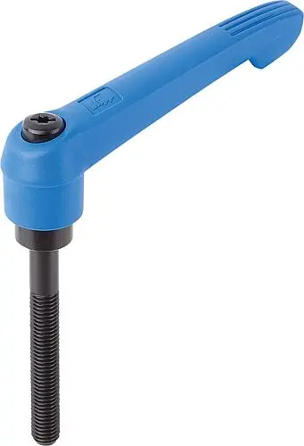 KLEMMHEBEL GR.4 M12X60, KUNSTSTOFF BLAU RAL5017, KOMP:STAHL
