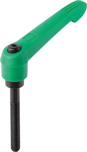 KLEMMHEBEL GR.4 M12X60, KUNSTSTOFF GRÜN RAL6032, KOMP:STAHL
