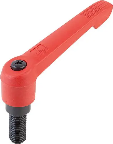 Produktfoto 1 von KLEMMHEBEL GR.5 M16X45, KUNSTSTOFF ROT RAL3020, KOMP:STAHL