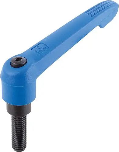 KLEMMHEBEL GR.3 M10X25, KUNSTSTOFF BLAU RAL5017, KOMP:STAHL