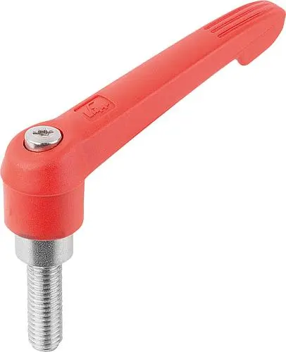 Produktfoto 1 von KLEMMHEBEL GR.5 M16X40, KUNSTSTOFF ROT RAL3020, KOMP:EDELSTAHL