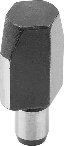 AUFNAHMEBOLZEN LANGE AUSFÜHRUNG DIN6321, FORM:C ABGEFLACHT, D1=16, H=22, D2=8, WERKZEUGSTAHL GEHÄRTET UND