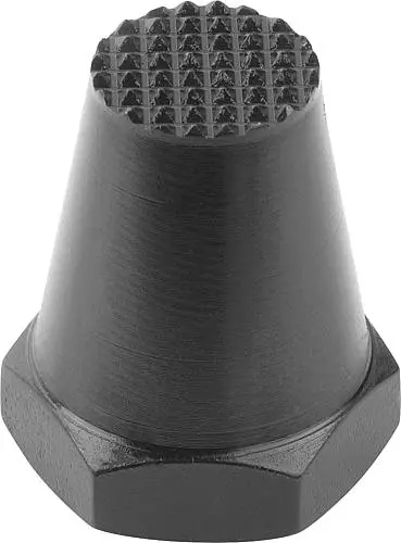 AUFLAGEBOLZEN, FORM:C GRF GERIFFELT, INNENGEWINDE D=M10, H=20, SW=17, VERGÜTUNGSSTAHL VERGÜTET UND BRÜNIERT