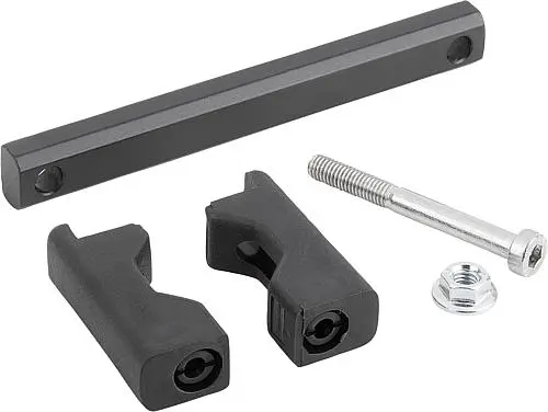 Produktfoto 1 von BÜGELGRIFF A=100, L=120, D=M05, H=40, FORM:B, ALUMINIUM SCHWARZ MATT UND ELOXIERT, KOMP:POLYAMID SCHWARZ