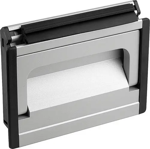 Produktfoto 1 von SCHALENGRIFF KLAPPBAR, STECKBAR, FORM:A, L1=182, L=167, H=90 ALUMINIUM NATUR ELOXIERT, KOMP:POLYAMID