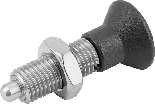 Produktfoto 1 von ARRETIERBOLZEN OHNE RASTNUT GR.4 M20X1,5, FORM:H, EDELSTAHL UNGEHÄRTET, KOMP:THERMOPLAST SCHWARZGRAU RAL7021