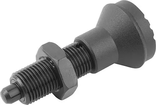 Produktfoto 1 von ARRETIERBOLZEN OHNE RASTNUT GR.1 D1=M10X1, FORM:H STAHL, GEHÄRTET, KOMP:THERMOPLAST, SCHWARZGRAU RAL7021