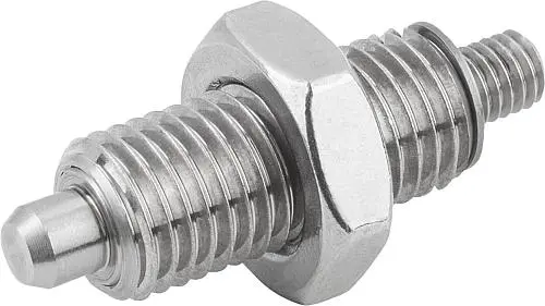 Produktfoto 1 von ARRETIERBOLZEN OHNE BUND GR.2 D1=M12X1,5, D=6, FORM:K, MIT GEWINDEZAPFEN MIT KONTERMUTTER,