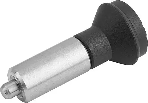 ARRETIERBOLZEN OHNE BUND GR.1, D1=12, D=5, L=47, FORM:L OHNE RASTNUT, EDELSTAHL UNGEHÄRTET, KOMP:THERMOPLAST