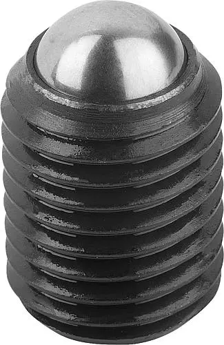 Produktfoto 1 von KUGELDRUCKSCHRAUBE OHNE KOPF, FORM:A MIT VOLLER KUGEL M16X1,5, L1=23,3, STAHL 10.9 SCHWARZ, KOMP:WÄLZLAGERSTAHL