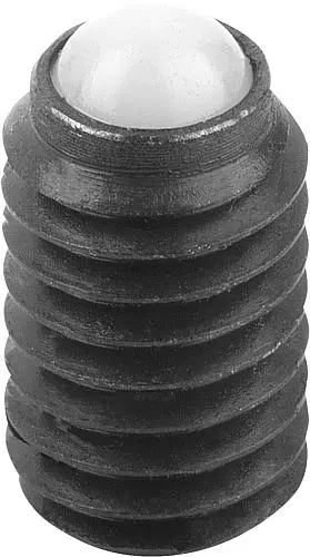 Produktfoto 1 von KUGELDRUCKSCHRAUBE OHNE KOPF, FORM:D KUGEL AUS POM, M08, L=11,2, VERGÜTUNGSSTAHL, KOMP:POLYACETAL