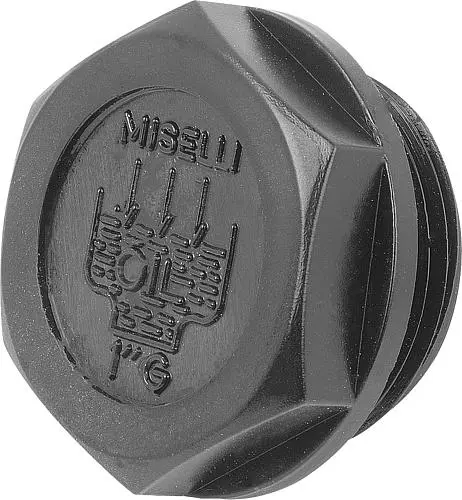 Produktfoto 1 von VERSCHLUSSSCHRAUBE FORM:A MIT EINFÜLLSYMBOL OHNE ENTLÜFTUNG, D=28, M20X1,5, SW=24, THERMOPLAST SCHWARZ