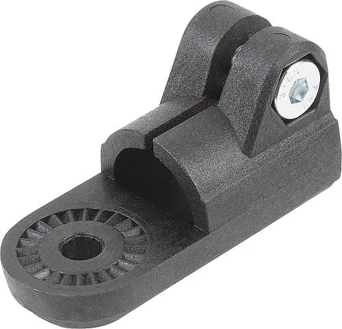 Produktfoto 1 von ROHRVERBINDER GELENKSTÜCK MIT INNENVERZAHNUNG FÜR RUNDROHRE A=18, THERMOPLAST SCHWARZ, KOMP:STAHL VERZINKT
