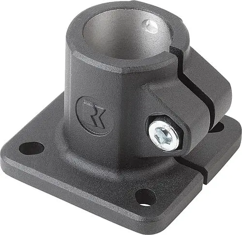 ROHRVERBINDER MIT FUß FÜR LINEAREINHEIT, TYP=40, ALUMINIUM SCHWARZ PULVERBESCHICHTET, KOMP:STAHL