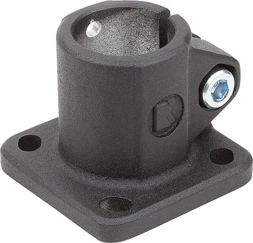 Produktfoto 1 von ROHRVERBINDER MIT FUß FÜR LINEAREINHEIT, TYP=30, ALUMINIUM SCHWARZ PULVERBESCHICHTET, KOMP:STAHL