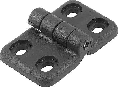 Produktfoto 1 von SCHARNIER MIT LANGLOCH 65X40, THERMOPLAST SCHWARZ, KOMP:STAHL