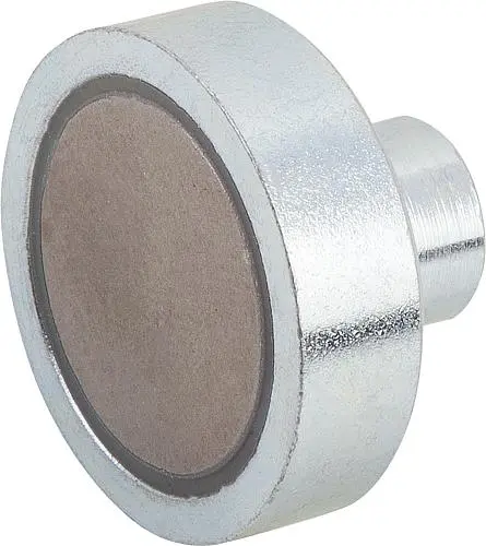 Produktfoto 1 von MAGNET FLACHGREIFER M04, D=25 ±0,15, H1=14, FORM:B, SMCO, RUND, KOMP:STAHL