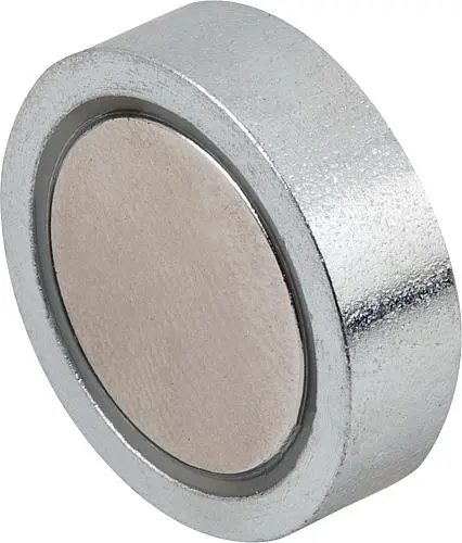 Produktfoto 1 von MAGNET FLACHGREIFER, FORM:A, D=32 ±0,20, H=7, NDFEB, RUND, KOMP:STAHL