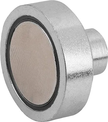 Produktfoto 1 von MAGNET FLACHGREIFER M06, FORM:B, D=47 ±0,2, H=9,2, H1=20,5, NDFEB, RUND, KOMP:STAHL