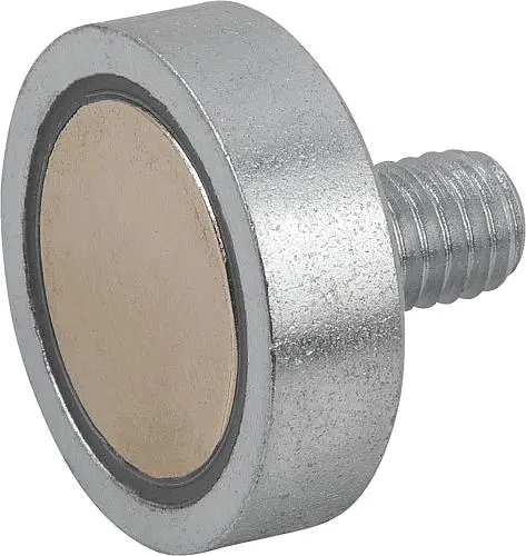 MAGNET FLACHGREIFER D3=M06X10, FORM:C, D=25 ±0,15, H=7, H1=17, NDFEB, RUND, KOMP:STAHL
