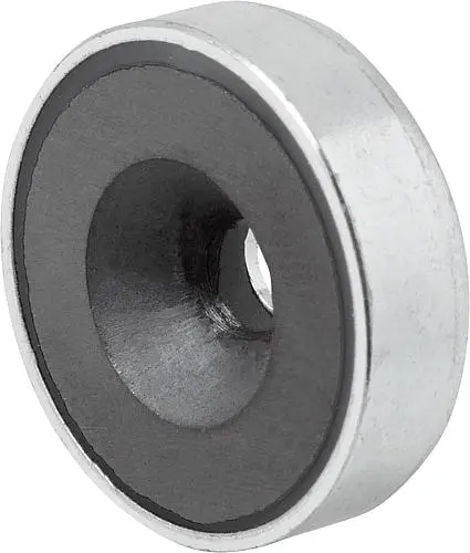Produktfoto 1 von MAGNET FLACHGREIFER, RUND, HARTFERRIT, KOMP:STAHL, D=25±0,15, D1=5,5±0,2, H=7