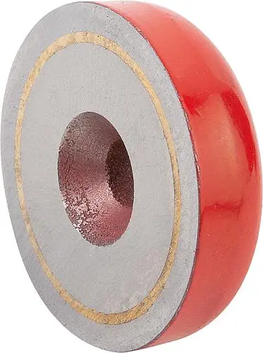 Produktfoto 1 von MAGNET FLACHTOPFMAGNET ALNICO, RUND, KOMP:STAHL, ROT, D1=5, D=38