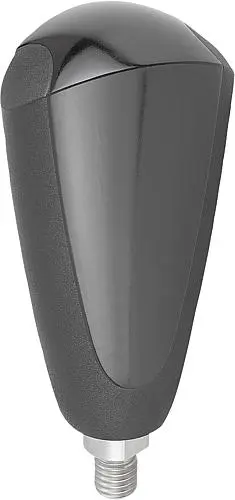 Produktfoto 1 von GRIFF DREHBAR GR.1 D=M06X9, D1=25, DUROPLAST SCHWARZ HOCHGLANZPOLIERT, KOMP:EDELSTAHL BLANK, OVAL