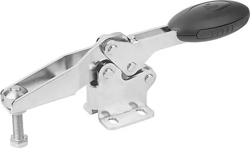 Produktfoto 1 von SCHNELLSPANNER HORIZONTAL STANDARD, FUß WAAGRECHT F1=1350, VERSTELLB. ANDRUCKSPINDEL M06X35, EDELSTAHL BLANK,