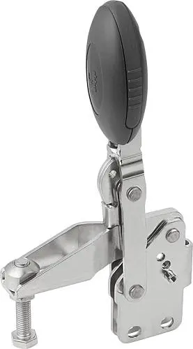 Produktfoto 1 von SCHNELLSPANNER VERTIKAL STANDARD, FUß SENKRECHT F1=1350, VERSTELLB. ANDRUCKSPINDEL M06X35, EDELSTAHL BLANK,