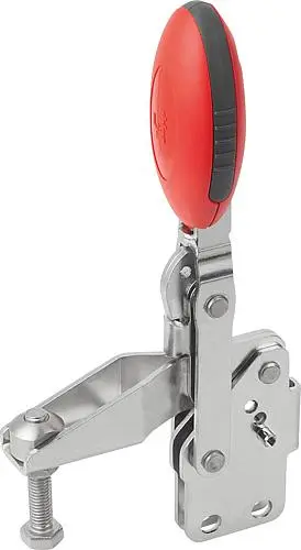 Produktfoto 1 von SCHNELLSPANNER VERTIKAL STANDARD, FUß SENKRECHT F1=1350, VERSTELLB. ANDRUCKSPINDEL M06X35, EDELSTAHL BLANK,