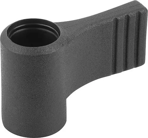 Produktfoto 1 von FLÜGELGRIFF EINSEITIG GR.2 M10, A=37,5, H=33,3 FORM:D OHNE DECKEL, THERMOPLAST SCHWARZGRAU RAL7021, KOMP:EDELSTAHL