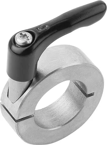 Produktfoto 1 von KLEMMRING MIT KLEMMHEBEL, FORM:A INNEN GESCHLITZT, D1=10, D2=24, B=9, EDELSTAHL 1.4305 BLANK