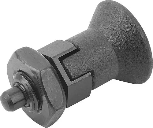 ARRETIERBOLZEN GR.9 D1=M06X0,75, D=3, FORM:D MIT RASTNUT MIT KONTERMUTTER, KURZE AUSFÜHRUNG, STAHL GEHÄRTET,