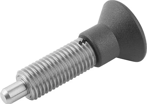 Produktfoto 1 von ARRETIERBOLZEN OHNE RASTNUT GR.1 M10X1, FORM:G, EDELSTAHL GEHÄRTET, KOMP:THERMOPLAST SCHWARZGRAU RAL7021
