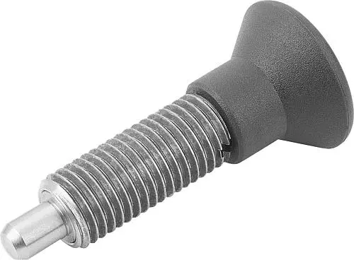 Produktfoto 1 von ARRETIERBOLZEN OHNE RASTNUT GR.5 M24X2, FORM:G, EDELSTAHL UNGEHÄRTET, KOMP:THERMOPLAST SCHWARZGRAU RAL7021