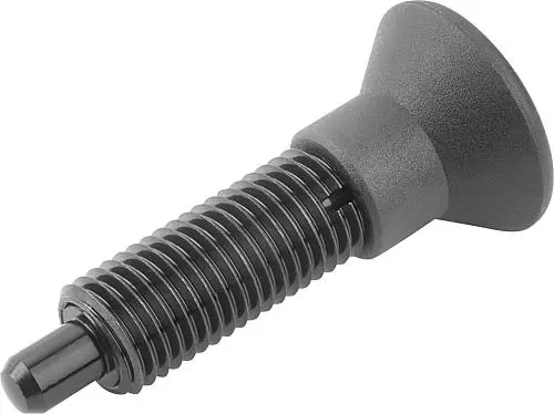ARRETIERBOLZEN OHNE RASTNUT GR.9 M06X0,75, FORM:G, STAHL GEHÄRTET, KOMP:THERMOPLAST SCHWARZGRAU RAL7021