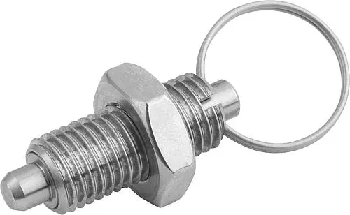Produktfoto 1 von ARRETIERBOLZEN OHNE BUND GR.0 D1=M08X1, D=4, FORM:U MIT KONTERMUTTER, EDELSTAHL UNGEHÄRTET