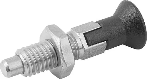 ARRETIERBOLZEN ECO GR.2 D1=M12, D=6, FORM:D M.RASTNUT, M.KONTERMUTTER, EDELSTAHL UNGEHÄRTET, KOMP:THERMOPLAST