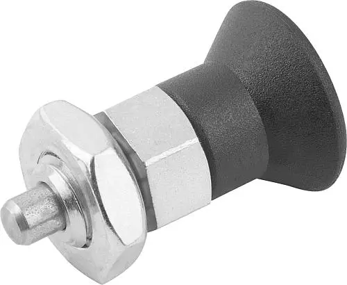 Produktfoto 1 von ARRETIERBOLZEN ECO KURZE AUSFÜHRUNG GR.9 D1=M06, D=3, FORM:B O.RASTNUT, M.KONTERMUTTER, STAHL UNGEHÄRTET,