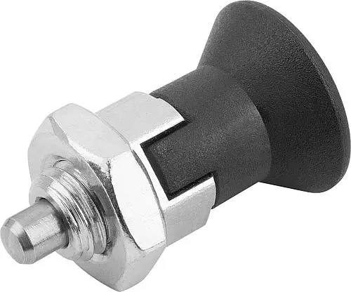 Produktfoto 1 von ARRETIERBOLZEN ECO KURZE AUSFÜHRUNG GR.2 D1=M12, D=6, FORM:D M.RASTNUT, M.KONTERMUTTER, STAHL UNGEHÄRTET,