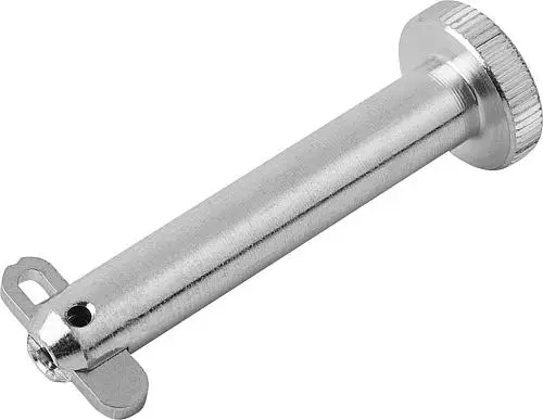 Produktfoto 1 von STECKBOLZEN MIT FLACHKOPF, MIT KLAPPSICHERUNG, D1=6 L=50, STAHL