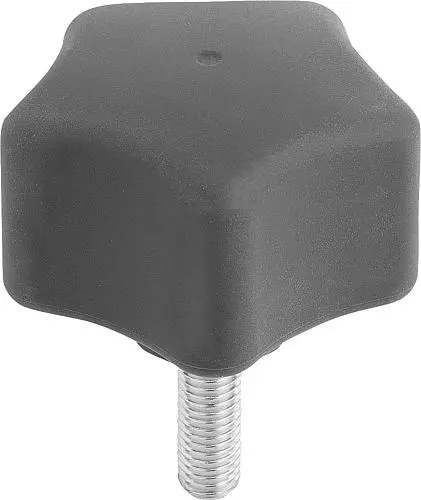 Produktfoto 1 von FÜNFSTERNGRIFF ERGONOMISCH D=M08X25 D1=63 H=45, FORM:L KUNSTSTOFF, SCHWARZGRAU RAL7021, KOMP:STAHL