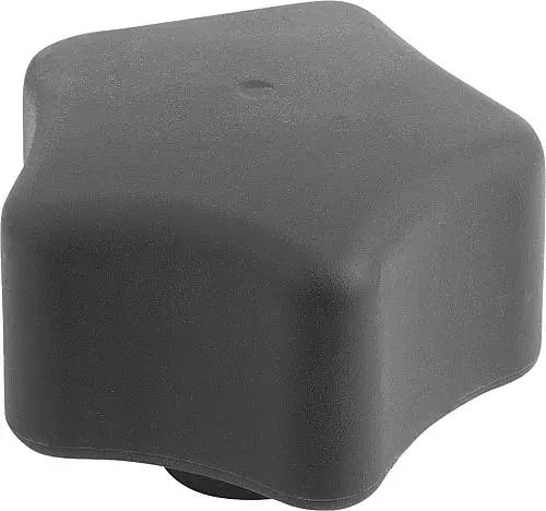 Produktfoto 1 von FÜNFSTERNGRIFF ERGONOMISCH D=M10 D1=63 H=45, FORM:K KUNSTSTOFF, SCHWARZGRAU RAL7021, KOMP:EDELSTAHL