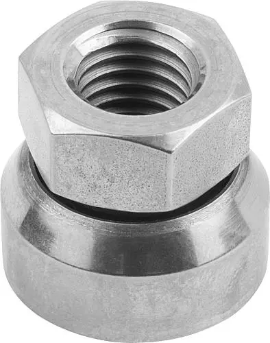 Produktfoto 1 von SECHSKANTMUTTER MIT KUGELPFANNE M16, EDELSTAHL A2 BLANK, SW=24
