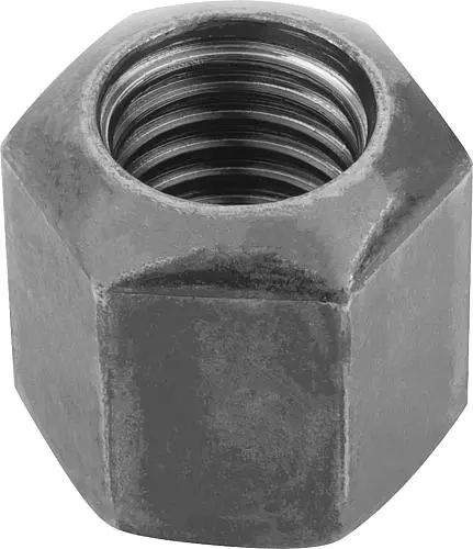 Produktfoto 1 von SECHSKANTMUTTER 1,5D HOCH DIN6330, M08, SW=13, VERGÜTUNGSSTAHL 10 BLANK (SCHWARZ)