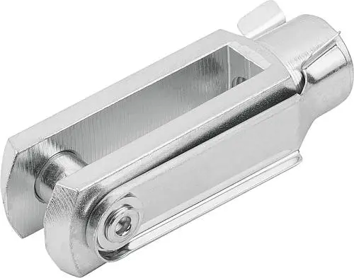 Produktfoto 1 von GABELKOPF MIT FEDERKLAPPBOLZEN DIN71752 RECHTSGEWINDE M05, INNENGEWINDE, G=10, AUTOM.STAHL VERZINKT UND PASSIVIERT,