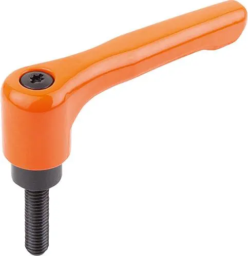 Produktfoto 1 von KLEMMHEBEL FLACH GR.2 M08X25, ZINK ORANGE RAL2004 KUNSTSTOFFBESCHICHTET, KOMP:STAHL BRÜNIERT