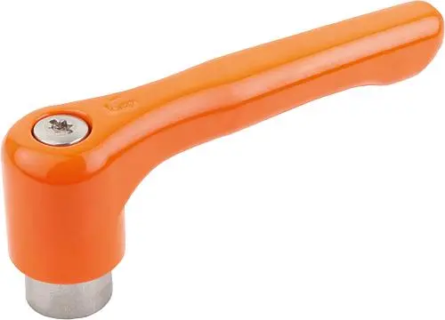 Produktfoto 1 von KLEMMHEBEL FLACH GR.3 M08, ZINK ORANGE RAL2004 KUNSTSTOFFBESCHICHTET, KOMP:EDELSTAHL BLANK